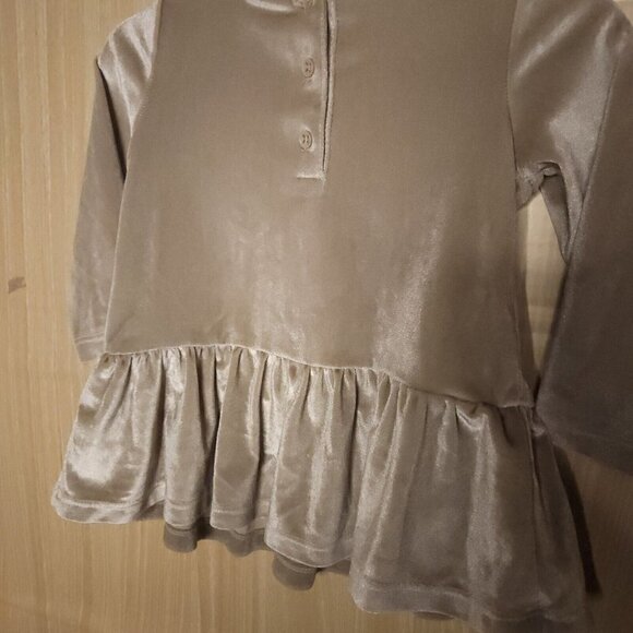 Lilly Wicket Toddler Girls Taupe Velour Tunic 12 Months - Picture 4 of 7